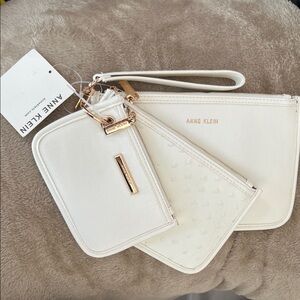 Anne Klein Cream Wristlet Trio with Gold Accents